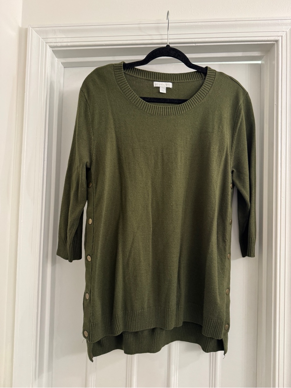 New York & Company Olive Crewneck Sweater - Soft Knit
